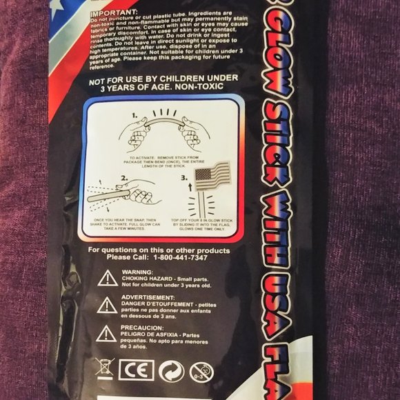 Supreme glow USA flag wand glowstick Patriotic American 4th of July Election NEW - Picture 8 of 8